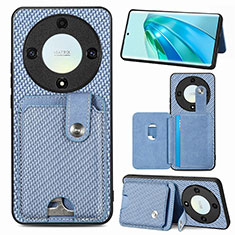 Custodia Silicone Ultra Sottile Morbida Cover con Magnetico S02D per Huawei Honor X9a 5G Blu