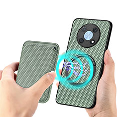 Custodia Silicone Ultra Sottile Morbida Cover con Magnetico S02D per Huawei Nova Y90 Verde