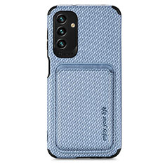 Custodia Silicone Ultra Sottile Morbida Cover con Magnetico S02D per Samsung Galaxy A04s Blu