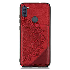 Custodia Silicone Ultra Sottile Morbida Cover con Magnetico S02D per Samsung Galaxy A11 Rosso