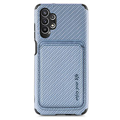Custodia Silicone Ultra Sottile Morbida Cover con Magnetico S02D per Samsung Galaxy A32 5G Blu