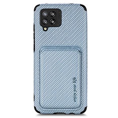 Custodia Silicone Ultra Sottile Morbida Cover con Magnetico S02D per Samsung Galaxy A42 5G Blu