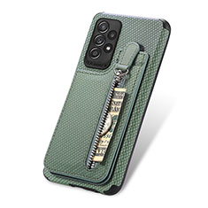 Custodia Silicone Ultra Sottile Morbida Cover con Magnetico S02D per Samsung Galaxy A52 5G Verde