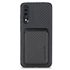 Custodia Silicone Ultra Sottile Morbida Cover con Magnetico S02D per Samsung Galaxy A70 Nero