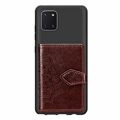 Custodia Silicone Ultra Sottile Morbida Cover con Magnetico S02D per Samsung Galaxy A81 Marrone