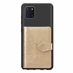 Custodia Silicone Ultra Sottile Morbida Cover con Magnetico S02D per Samsung Galaxy A81 Oro