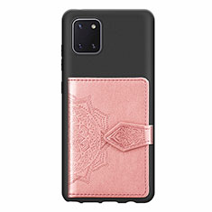 Custodia Silicone Ultra Sottile Morbida Cover con Magnetico S02D per Samsung Galaxy A81 Rosa