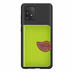 Custodia Silicone Ultra Sottile Morbida Cover con Magnetico S02D per Samsung Galaxy A91 Verde