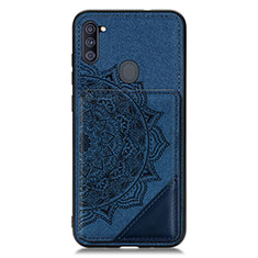 Custodia Silicone Ultra Sottile Morbida Cover con Magnetico S02D per Samsung Galaxy M11 Blu