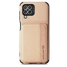 Custodia Silicone Ultra Sottile Morbida Cover con Magnetico S02D per Samsung Galaxy M32 4G Oro