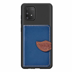 Custodia Silicone Ultra Sottile Morbida Cover con Magnetico S02D per Samsung Galaxy M80S Blu