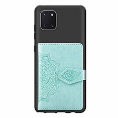 Custodia Silicone Ultra Sottile Morbida Cover con Magnetico S02D per Samsung Galaxy Note 10 Lite Azzurro