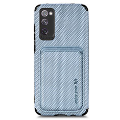 Custodia Silicone Ultra Sottile Morbida Cover con Magnetico S02D per Samsung Galaxy S20 FE (2022) 5G Blu