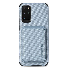 Custodia Silicone Ultra Sottile Morbida Cover con Magnetico S02D per Samsung Galaxy S20 Plus Blu