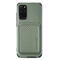 Custodia Silicone Ultra Sottile Morbida Cover con Magnetico S02D per Samsung Galaxy S20 Plus Verde