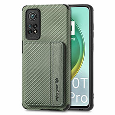 Custodia Silicone Ultra Sottile Morbida Cover con Magnetico S02D per Xiaomi Mi 10T 5G Verde