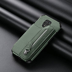 Custodia Silicone Ultra Sottile Morbida Cover con Magnetico S02D per Xiaomi Redmi Note 9 Pro Verde