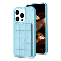 Custodia Silicone Ultra Sottile Morbida Cover con Magnetico S03D per Apple iPhone 15 Pro Max Cielo Blu