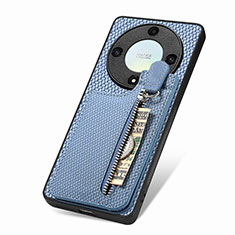 Custodia Silicone Ultra Sottile Morbida Cover con Magnetico S03D per Huawei Honor Magic5 Lite 5G Blu