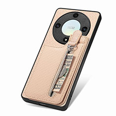Custodia Silicone Ultra Sottile Morbida Cover con Magnetico S03D per Huawei Honor Magic5 Lite 5G Oro