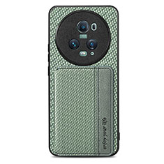 Custodia Silicone Ultra Sottile Morbida Cover con Magnetico S03D per Huawei Honor Magic5 Pro 5G Verde