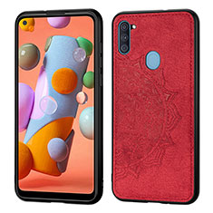Custodia Silicone Ultra Sottile Morbida Cover con Magnetico S03D per Samsung Galaxy A11 Rosso