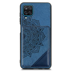Custodia Silicone Ultra Sottile Morbida Cover con Magnetico S03D per Samsung Galaxy A12 5G Blu
