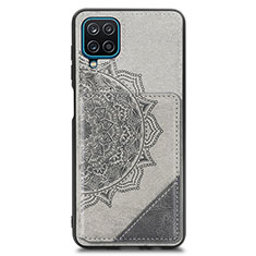 Custodia Silicone Ultra Sottile Morbida Cover con Magnetico S03D per Samsung Galaxy A12 Grigio