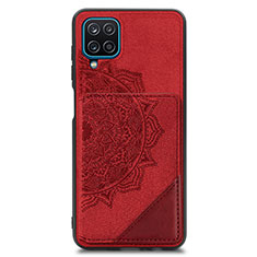 Custodia Silicone Ultra Sottile Morbida Cover con Magnetico S03D per Samsung Galaxy A12 Nacho Rosso