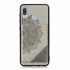 Custodia Silicone Ultra Sottile Morbida Cover con Magnetico S03D per Samsung Galaxy A20 Grigio