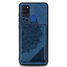 Custodia Silicone Ultra Sottile Morbida Cover con Magnetico S03D per Samsung Galaxy A21s Blu
