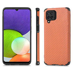 Custodia Silicone Ultra Sottile Morbida Cover con Magnetico S03D per Samsung Galaxy A22 4G Arancione