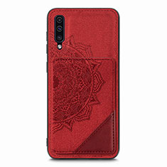 Custodia Silicone Ultra Sottile Morbida Cover con Magnetico S03D per Samsung Galaxy A30S Rosso