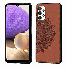 Custodia Silicone Ultra Sottile Morbida Cover con Magnetico S03D per Samsung Galaxy A32 5G Marrone