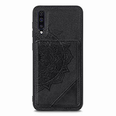 Custodia Silicone Ultra Sottile Morbida Cover con Magnetico S03D per Samsung Galaxy A50 Nero