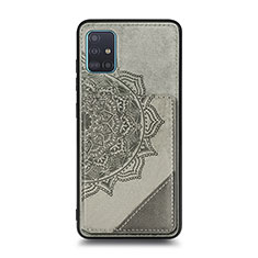 Custodia Silicone Ultra Sottile Morbida Cover con Magnetico S03D per Samsung Galaxy A51 4G Grigio