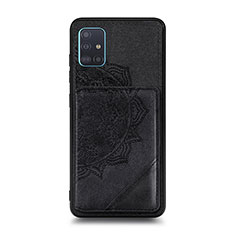 Custodia Silicone Ultra Sottile Morbida Cover con Magnetico S03D per Samsung Galaxy A51 4G Nero