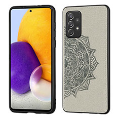 Custodia Silicone Ultra Sottile Morbida Cover con Magnetico S03D per Samsung Galaxy A52 5G Grigio