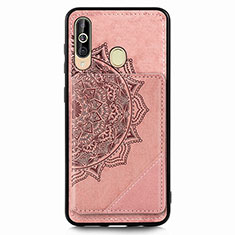 Custodia Silicone Ultra Sottile Morbida Cover con Magnetico S03D per Samsung Galaxy A60 Oro Rosa