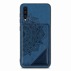 Custodia Silicone Ultra Sottile Morbida Cover con Magnetico S03D per Samsung Galaxy A70S Blu