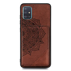 Custodia Silicone Ultra Sottile Morbida Cover con Magnetico S03D per Samsung Galaxy A71 5G Marrone