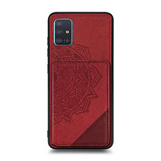Custodia Silicone Ultra Sottile Morbida Cover con Magnetico S03D per Samsung Galaxy A71 5G Rosso