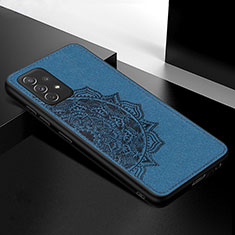 Custodia Silicone Ultra Sottile Morbida Cover con Magnetico S03D per Samsung Galaxy A72 5G Blu