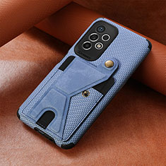 Custodia Silicone Ultra Sottile Morbida Cover con Magnetico S03D per Samsung Galaxy A73 5G Blu