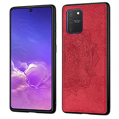 Custodia Silicone Ultra Sottile Morbida Cover con Magnetico S03D per Samsung Galaxy A91 Rosso