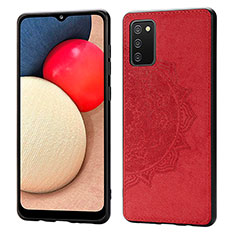 Custodia Silicone Ultra Sottile Morbida Cover con Magnetico S03D per Samsung Galaxy M02s Rosso