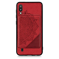 Custodia Silicone Ultra Sottile Morbida Cover con Magnetico S03D per Samsung Galaxy M10 Rosso