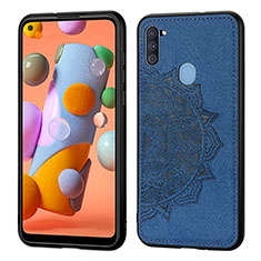 Custodia Silicone Ultra Sottile Morbida Cover con Magnetico S03D per Samsung Galaxy M11 Blu