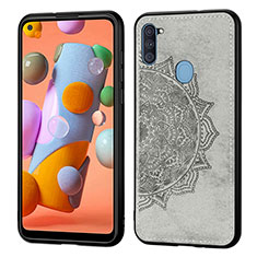 Custodia Silicone Ultra Sottile Morbida Cover con Magnetico S03D per Samsung Galaxy M11 Grigio