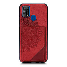 Custodia Silicone Ultra Sottile Morbida Cover con Magnetico S03D per Samsung Galaxy M21s Rosso